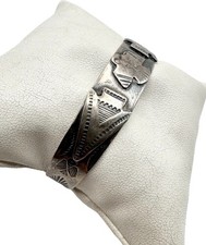 Early Fred Harvey Era Navajo Thunderbird Arrows Sterling Silver Cuff Bracelet - Additional view 2