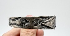 Early Fred Harvey Era Navajo Thunderbird Arrows Sterling Silver Cuff Bracelet - Additional view 11