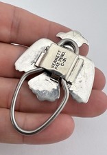 Vtg Fred Harvey Navajo Sterling Royston Turquoise Thunderbird Key Chain Ring - Additional view 3