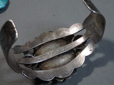 Fred Harvey Era NAVAJO Cerrillos TURQUOISE Sterling Silver 44g Cuff Bracelet - Additional view 11