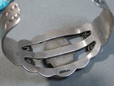 Fred Harvey Era NAVAJO Cerrillos TURQUOISE Sterling Silver 40g Cuff Bracelet - Additional view 6