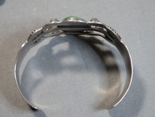 Fred Harvey Era NAVAJO Cerrillos TURQUOISE Sterling Silver 40g Cuff Bracelet - Additional view 7