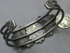 Fred Harvey Era NAVAJO Natural CERRILLOS TURQUOISE Coin Silver 36g Cuff Bracelet - Additional view 11