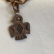 Vintage Fred Harvey Era Copper Native American Navajo Concho 5 Charm Bracelet B - Additional view 2