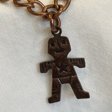 Vintage Fred Harvey Era Copper Native American Navajo Concho 5 Charm Bracelet B - Additional view 3