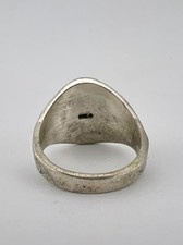 Vintage Fred Harvey Style Sterling Silver Turquoise Thunderbird Men's Ring 12g - Additional view 4