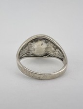 Vtg Fred Harvey Era Sterling Silver Blue Turquoise Stamped Thunderbird Ring - Additional view 4