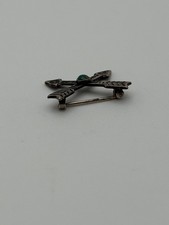 Fred Harvey Era Navajo Dine Turquoise Crossed Arrows Pin Brooch - Additional view 2