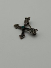 Fred Harvey Era Navajo Dine Turquoise Crossed Arrows Pin Brooch - Additional view 3