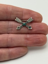 Fred Harvey Era Navajo Dine Turquoise Crossed Arrows Pin Brooch - Additional view 6