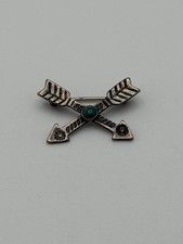 Fred Harvey Era Navajo Dine Turquoise Crossed Arrows Pin Brooch