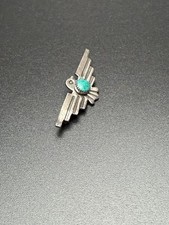 Fred Harvey Era Navajo Turquoise Thunderbird Sterling Silver 925 Brooch/Pin - Additional view 1