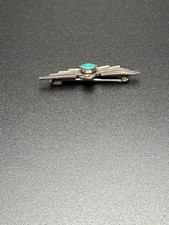 Fred Harvey Era Navajo Turquoise Thunderbird Sterling Silver 925 Brooch/Pin - Additional view 2