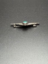 Fred Harvey Era Navajo Turquoise Thunderbird Sterling Silver 925 Brooch/Pin - Additional view 4