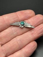Fred Harvey Era Navajo Turquoise Thunderbird Sterling Silver 925 Brooch/Pin - Additional view 9