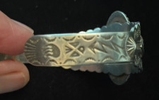 Vintage Fred Harvey Bracelet-Sterling Silver Old Turquoise Stone - Additional view 2