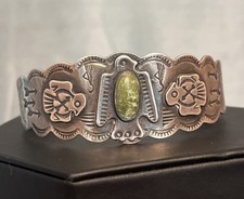 Early Native American Sterling Fred Harvey Turquoise Thunderbird Cuff Bracelet - Additional view 1