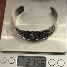 Early Native American Sterling Fred Harvey Turquoise Thunderbird Cuff Bracelet - Additional view 18