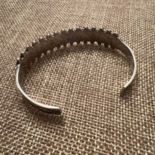 ZUNI Petit Point Native Fred Harvey Sterling & Turquoise Cuff Bracelet *READ* - Additional view 3
