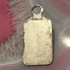 Native American Sterling Silver Fred Harvey Era Turquoise Arrowhead Dog Tag - Additional view 3