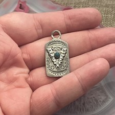 Native American Sterling Silver Fred Harvey Era Turquoise Arrowhead Dog Tag - Additional view 4
