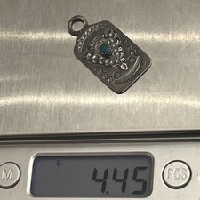 Native American Sterling Silver Fred Harvey Era Turquoise Arrowhead Dog Tag - Additional view 9