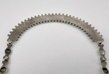 Vtg Fred Harvey Era Navajo Sterling Silver Turquoise Stamped Bib 1 Row Necklace - Additional view 11