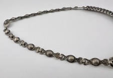Vtg Fred Harvey Era Navajo Sterling Silver Turquoise Stamped Bib 1 Row Necklace - Additional view 8