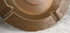 Fred Harvey Stamped Copper Ashtray Navajo Thunderbird Bear Claw Arrow 5-3/4 inch - Additional view 14