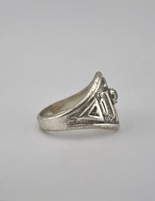 Vtg BELL TRADING POST Fred Harvey Era Sterling Silver Turquoise Thunderbird Ring - Additional view 5