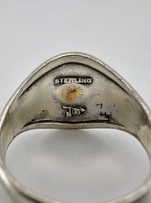Vtg BELL TRADING POST Fred Harvey Era Sterling Silver Turquoise Thunderbird Ring - Additional view 7