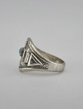 Vtg BELL TRADING POST Fred Harvey Era Sterling Silver Turquoise Thunderbird Ring - Additional view 8
