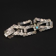 VTG Sterling Silver NAVAJO Turquoise Fred Harvey Era 6.5