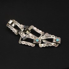 VTG Sterling Silver NAVAJO Turquoise Fred Harvey Era 6.5