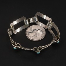 VTG Sterling Silver NAVAJO Turquoise Fred Harvey Era 6.5