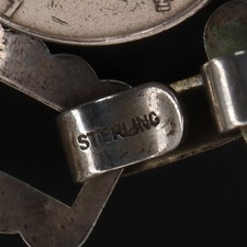 VTG Sterling Silver NAVAJO Turquoise Fred Harvey Era 6.5