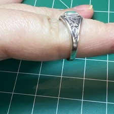 Vintage Early Bell Sterling Green Turquoise Thunderbird Fred Harvey Ring Sz 6.5 - Additional view 4