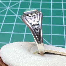 Vintage Early Bell Sterling Green Turquoise Thunderbird Fred Harvey Ring Sz 6.5 - Additional view 5