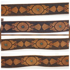 Vintage Chambers Fred Harvey Tooled Leather Belt & Buckle Steerhide READ ALL - Additional view 13