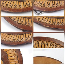 Vintage Chambers Fred Harvey Tooled Leather Belt & Buckle Steerhide READ ALL - Additional view 16