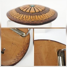 Vintage Chambers Fred Harvey Tooled Leather Belt & Buckle Steerhide READ ALL - Additional view 18