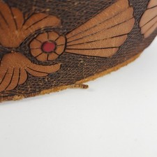 Vintage Chambers Fred Harvey Tooled Leather Belt & Buckle Steerhide READ ALL - Additional view 4