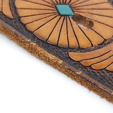 Vintage Chambers Fred Harvey Tooled Leather Belt & Buckle Steerhide READ ALL - Additional view 7