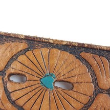 Vintage Chambers Fred Harvey Tooled Leather Belt & Buckle Steerhide READ ALL - Additional view 9