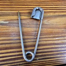 Vtg Fred Harvey Era Navajo Jeweled Large Safety Pin Brooch / Key Chain Sterling - Additional view 12