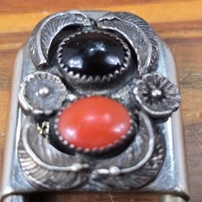 Vtg Fred Harvey Era Navajo Jeweled Large Safety Pin Brooch / Key Chain Sterling - Additional view 8