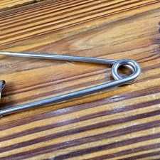 Vtg Fred Harvey Era Navajo Jeweled Large Safety Pin Brooch / Key Chain Sterling - Additional view 10