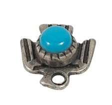 Tiny Navajo Thunderbird Turquoise Sterling Silver Fred Harvey Era Charm - Additional view 4