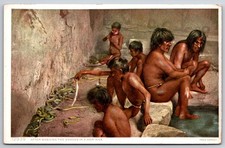 Washing Snakes in a Hopi Kiva Arizona AZ UNP Fred Harvey DB Postcard XD6