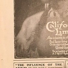 1911 Santa Fe deluxe Fred Harvey Indian California ATSF Train Railway Print Ad - Additional view 2